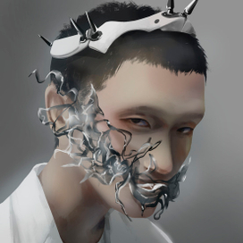 Cyberpunk guy portrait