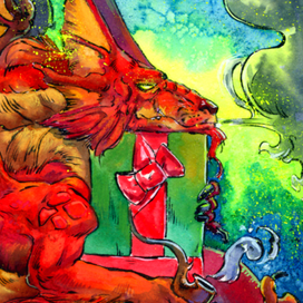 Дракон с подарком