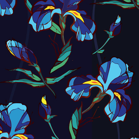 Векторные иллюстрации, бесшовные принты. 