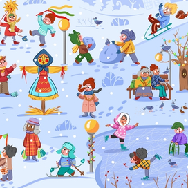 Масленичные гуляния.Виммельбух 