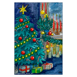 Тёплый свет зимы. Рождественский интерьер.