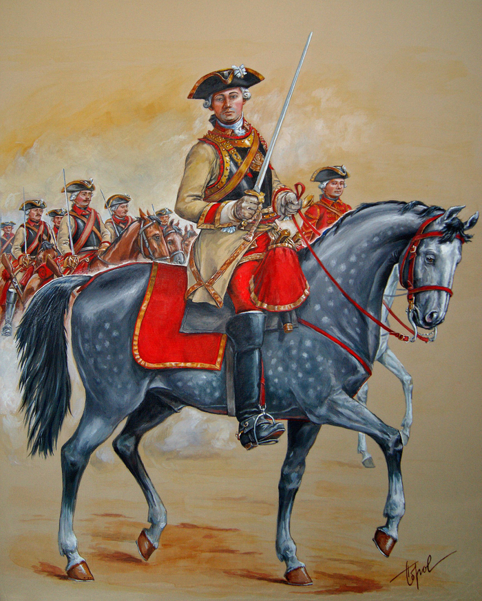 Обер-офицер кирасирских полков 1758г. Россия