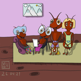 Иллюстрация. Мои персонажи. Семейство муравьев