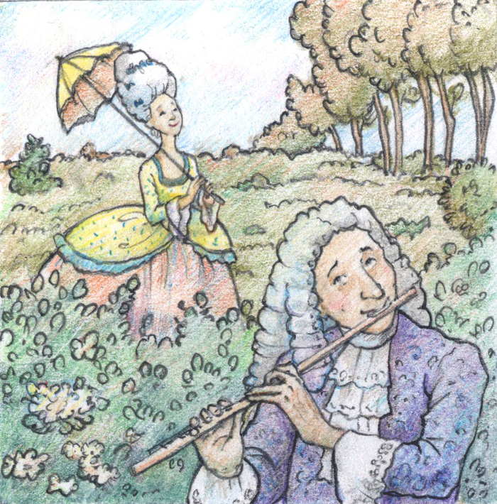 Мсье Де Мондонвиль пытается привлечь внимание мамзель Букон.