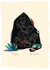 Апсара. Линогравюра. Серия Камбоджа. 2011