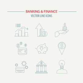 Сет иконок "Банк, финансы"