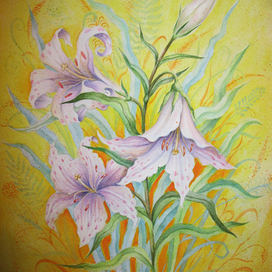 Эскиз к открытке. Лилии