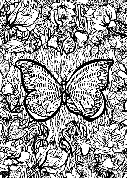 раскраска мандала “Бабочка”