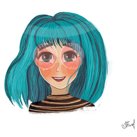 Синие волосы