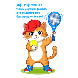 Кот теннисист