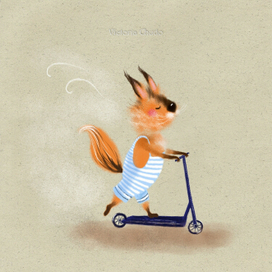 На самокате