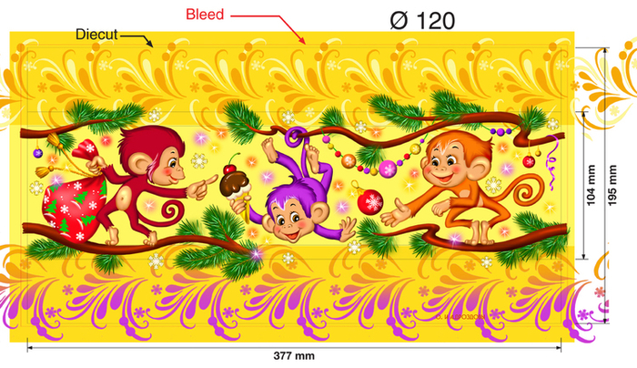 Рисунок для шара на ёлку