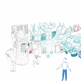 Разворот-иллюстрация для сборника стихов