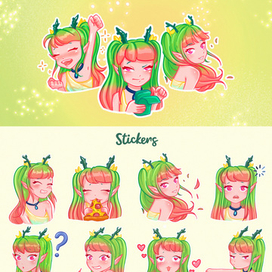 Стикеры "Лесная жительница"