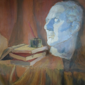 Натюрморт с гипсовой головой.