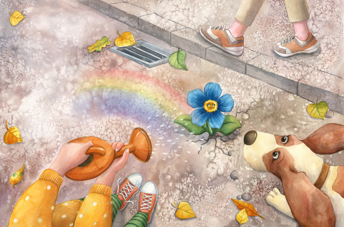 Цветок на асфальте