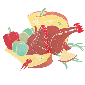 Журнальная иллюстрация на кулинарную тему.