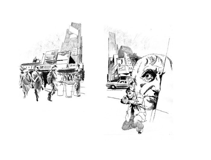 полосный разворот Ж,Сименон "Братья Рико"