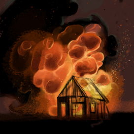 house in fire