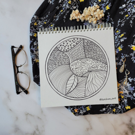 Зентангл в круге