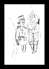 Пленная женщина офицер и большевик