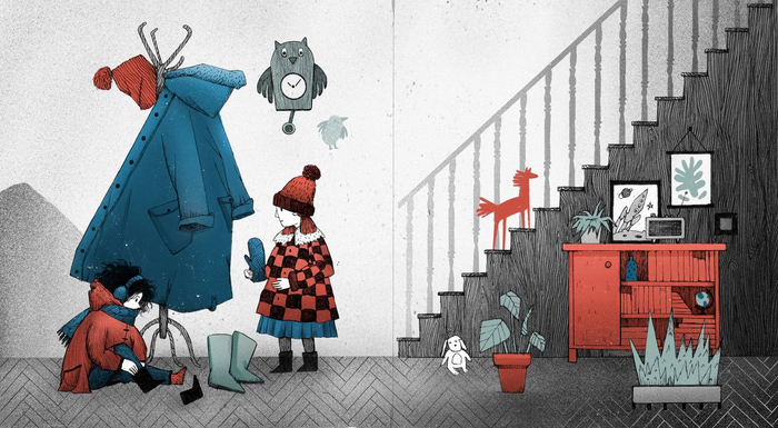 Иллюстрация для детской книги про варежки.