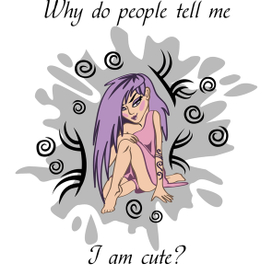 Скетч для футболок "Сиреневые волосы"