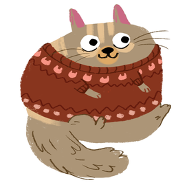 котик в свитере