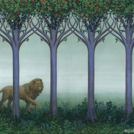 Форзац для книги Кретьена да Труа &quot;Ивэйн, или Рыцарь со львом&quot;.