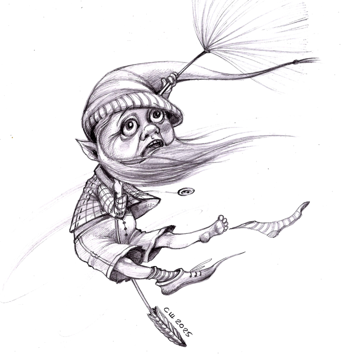 Летний ветерок. Картинка-шутка