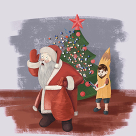 Дед Мороз и хлопушка