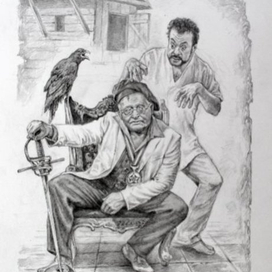  Явление духу зла и повелителю теней Левия Матвея на бельведере библиотеки Пашкова