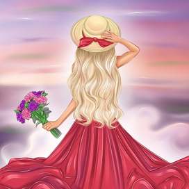 Девушка в красном платье