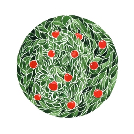 Август. Яблоки и листья.