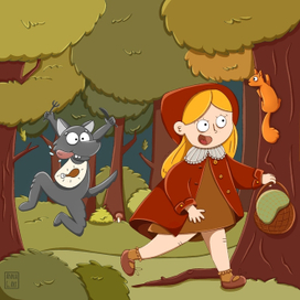 Иллюстрация для сказки "Красная Шапочка" 