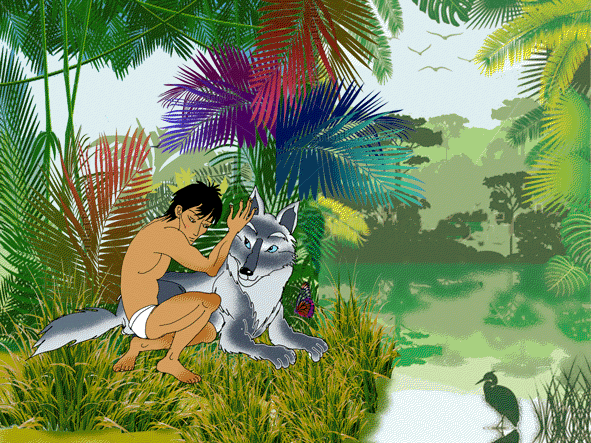 Иллюстрация к книге Р. Киплинга "Книга джунглей".