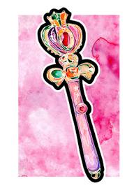 Spiral Heart Moon Rod