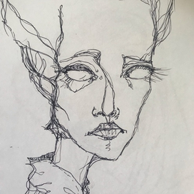 Девушка одной линией