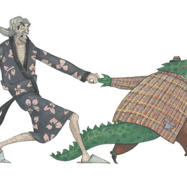 Иллюстрация к сказке Джанни Родари "Все началось с крокодила"