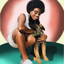 Девочка с собакой