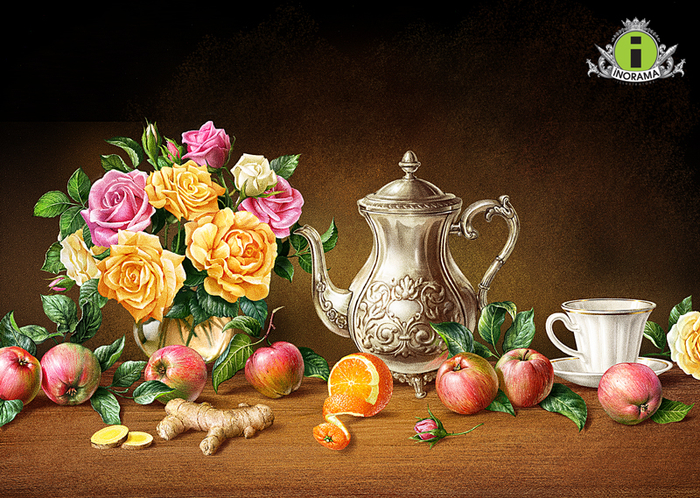 Иллюстрация на упаковку чая.