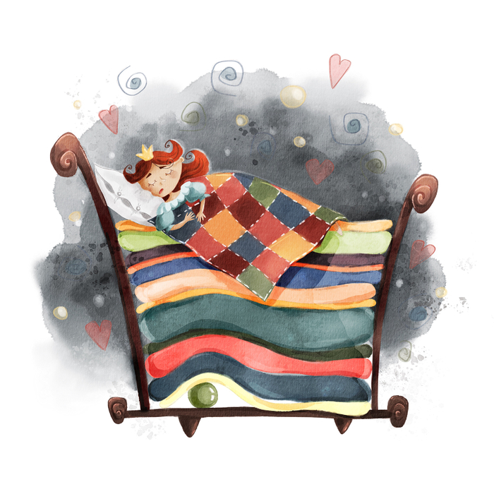 Иллюстрация к сказке Принцесса на горошине