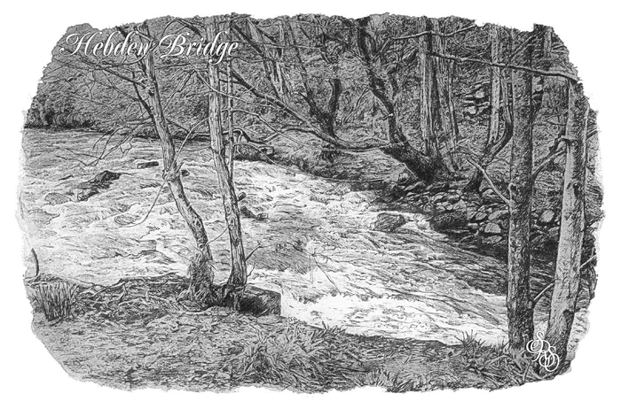 Эскиз для открытки "Beaumont Clough Valle"