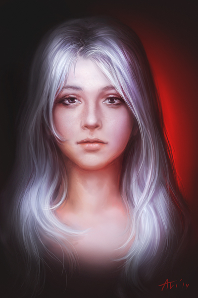 Серебро в её волосах.