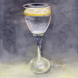 Бокал вода с лимоном