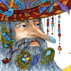 Иллюстрация к стихотворению Ивара Аросениуса "Путешествие кота"