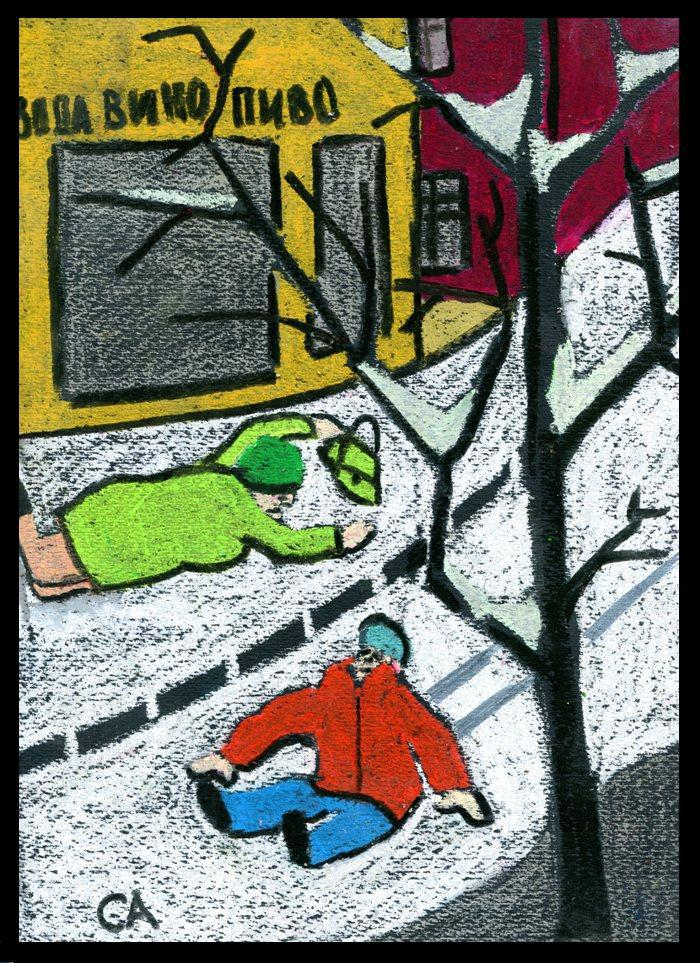 Как на тоненький ледок выпал беленький снежок