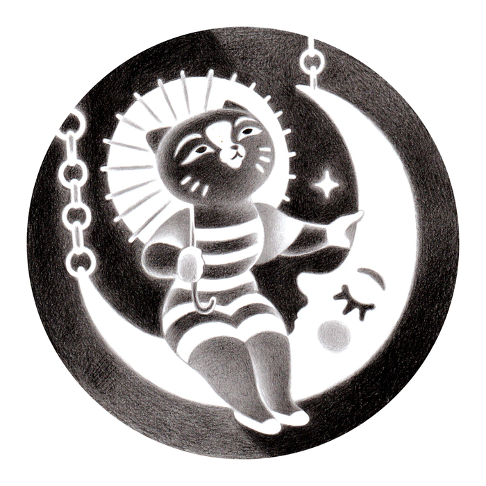  Vintage cats. Moon swing.