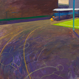 лист из серии "Городские площадки"., бум, темпера., 2015г.