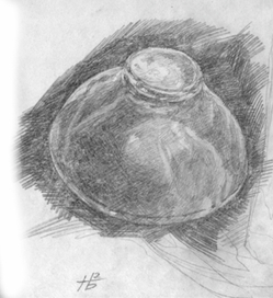 набросок перевернутой чашки